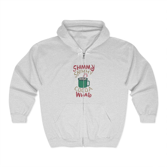 Christmas Unisex Full Zip Hooded Sweatshirt - Shimmy Shimmy Cocoa What Design