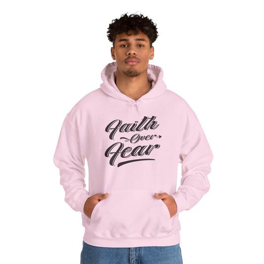 Christian Unisex Hooded Sweatshirt - Faith Over Fear Design