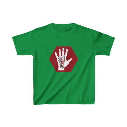 Christmas Unisex Kids T-Shirt - Santa Stop Here Design