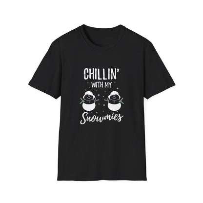 Christmas Unisex T-Shirt - Chillin' With My Snowmies Design