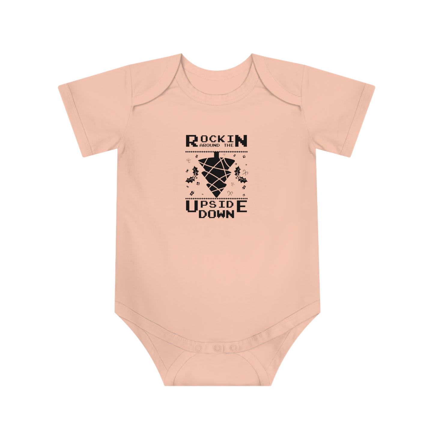 Christmas Baby Bodysuit - Rockin Around The Upside Down Design