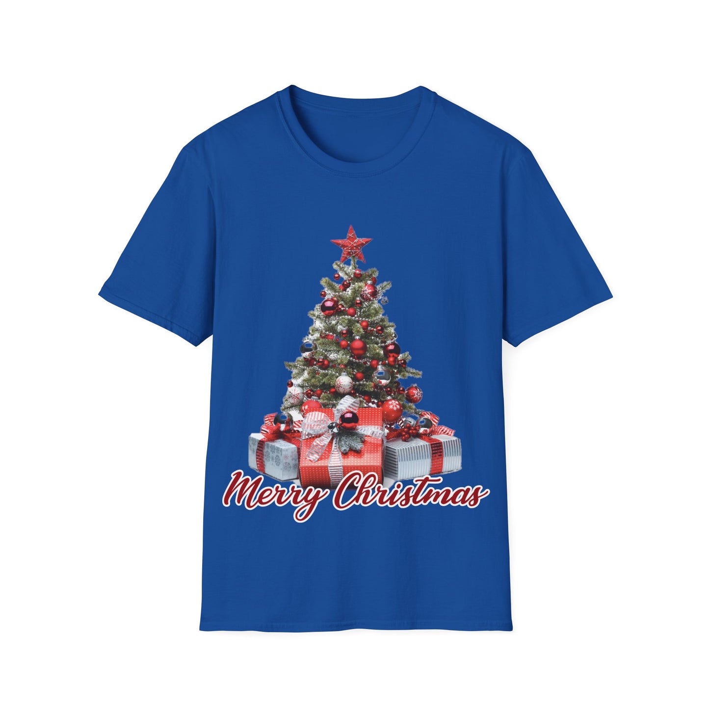 Christmas Unisex T-Shirt - Xmas Tree and Presents Design