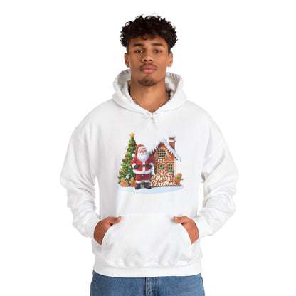 Santa and the Gingerbread House Christmas Hoodie - Unisex