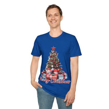 Christmas Unisex T-Shirt - Xmas Tree and Presents Design