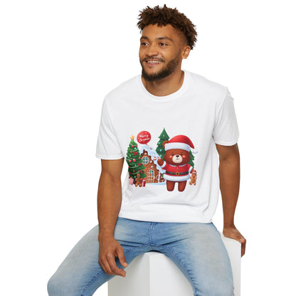 Christmas Unisex T-Shirt - Festive Bear Design