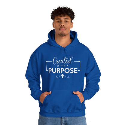 Christian Unisex Hooded Sweatshirt - Created With A Purpose Design