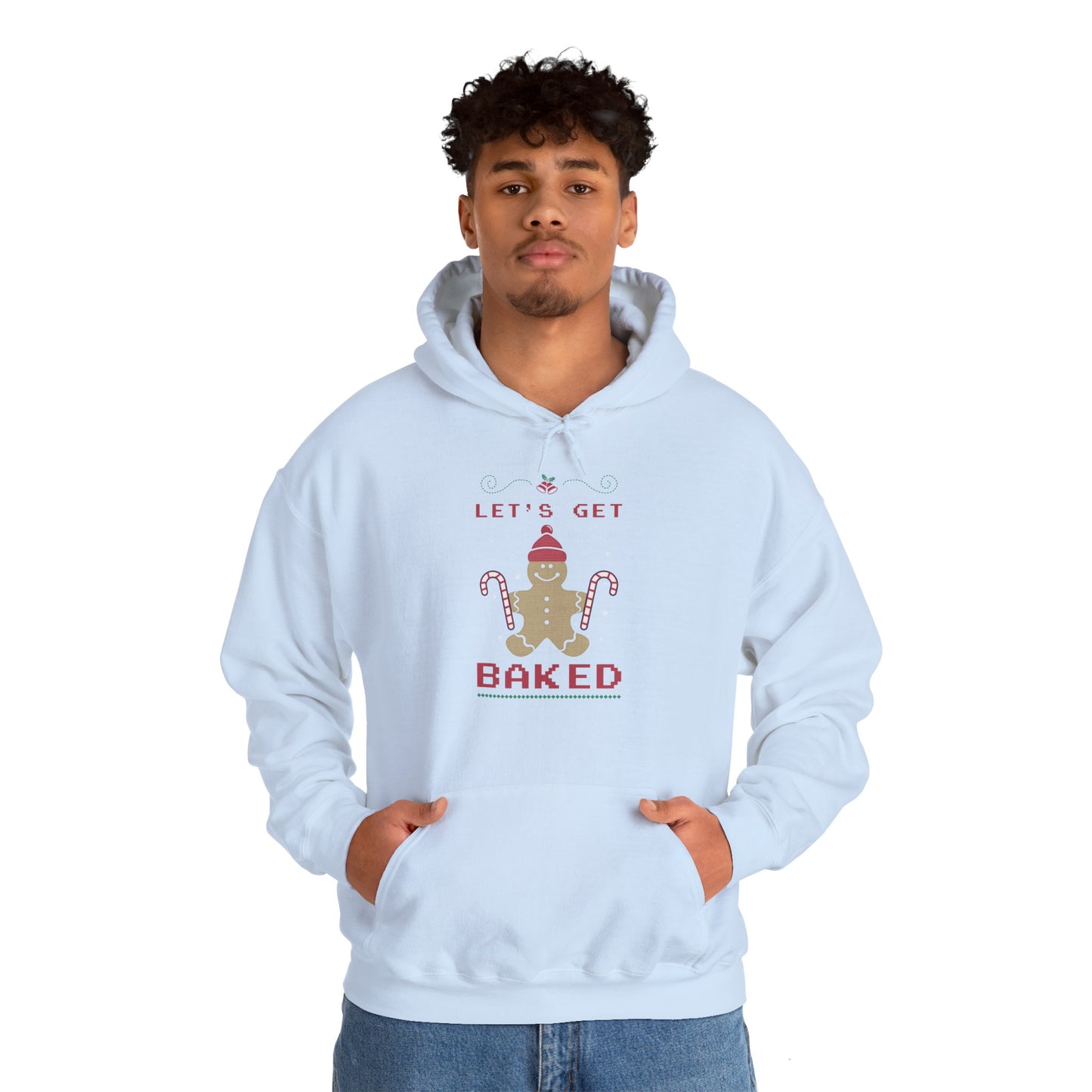 Christmas Unisex Hooded Sweatshirt - Let's Get Baked Design