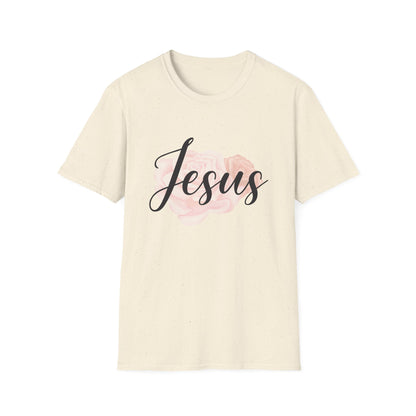 Christian Unisex T-Shirt - Jesus and Rose Design