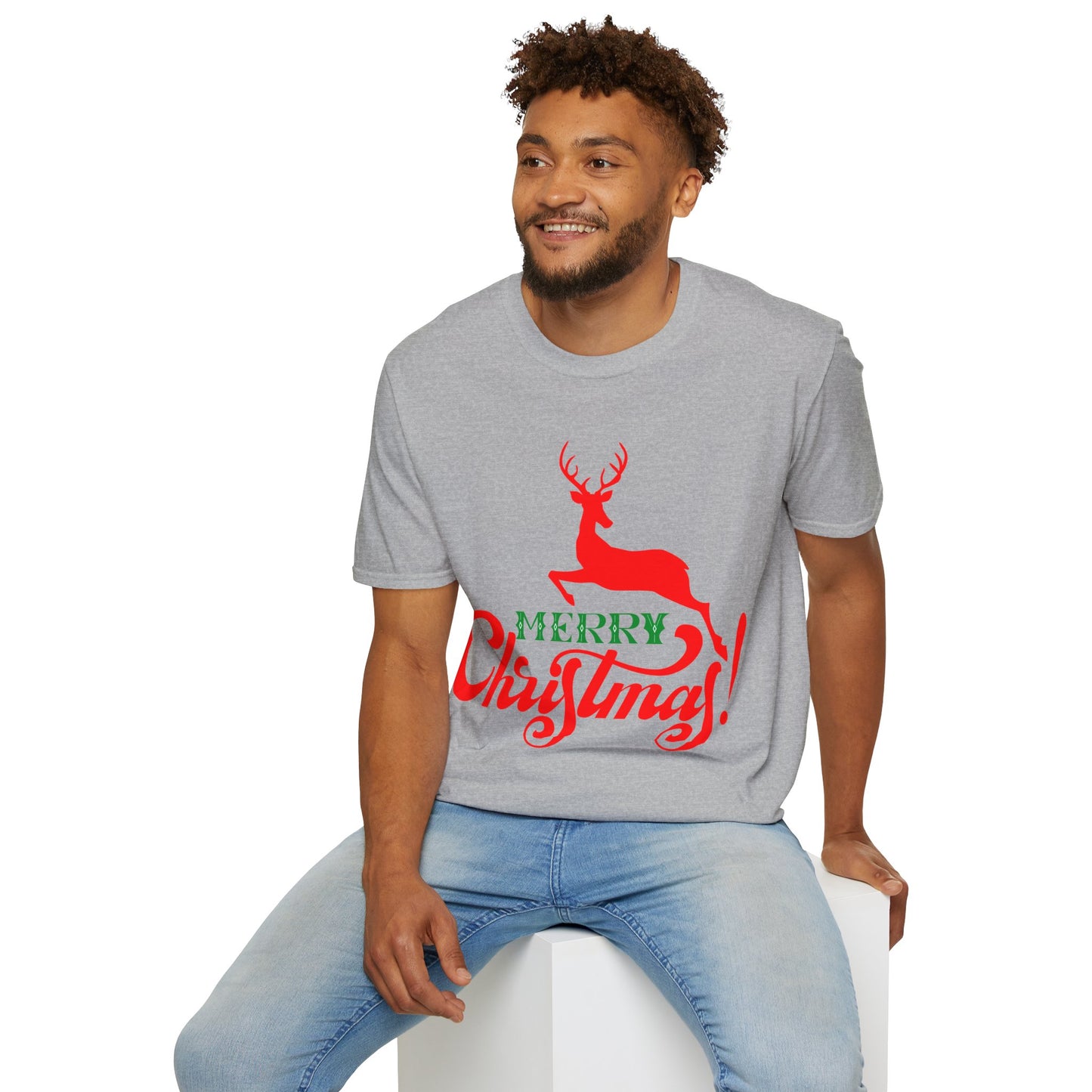 Christmas Unisex T-Shirt - Merry Christmas Reindeer Design