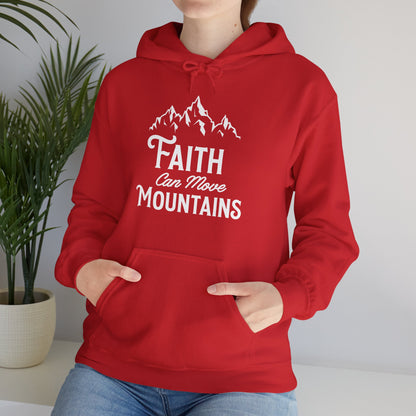 Christian Unisex Hooded Sweatshirt - Faith Can Move Mountains Design