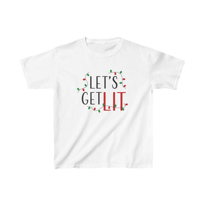 Christmas Unisex Kids T-Shirt - Let's Get Lit Design