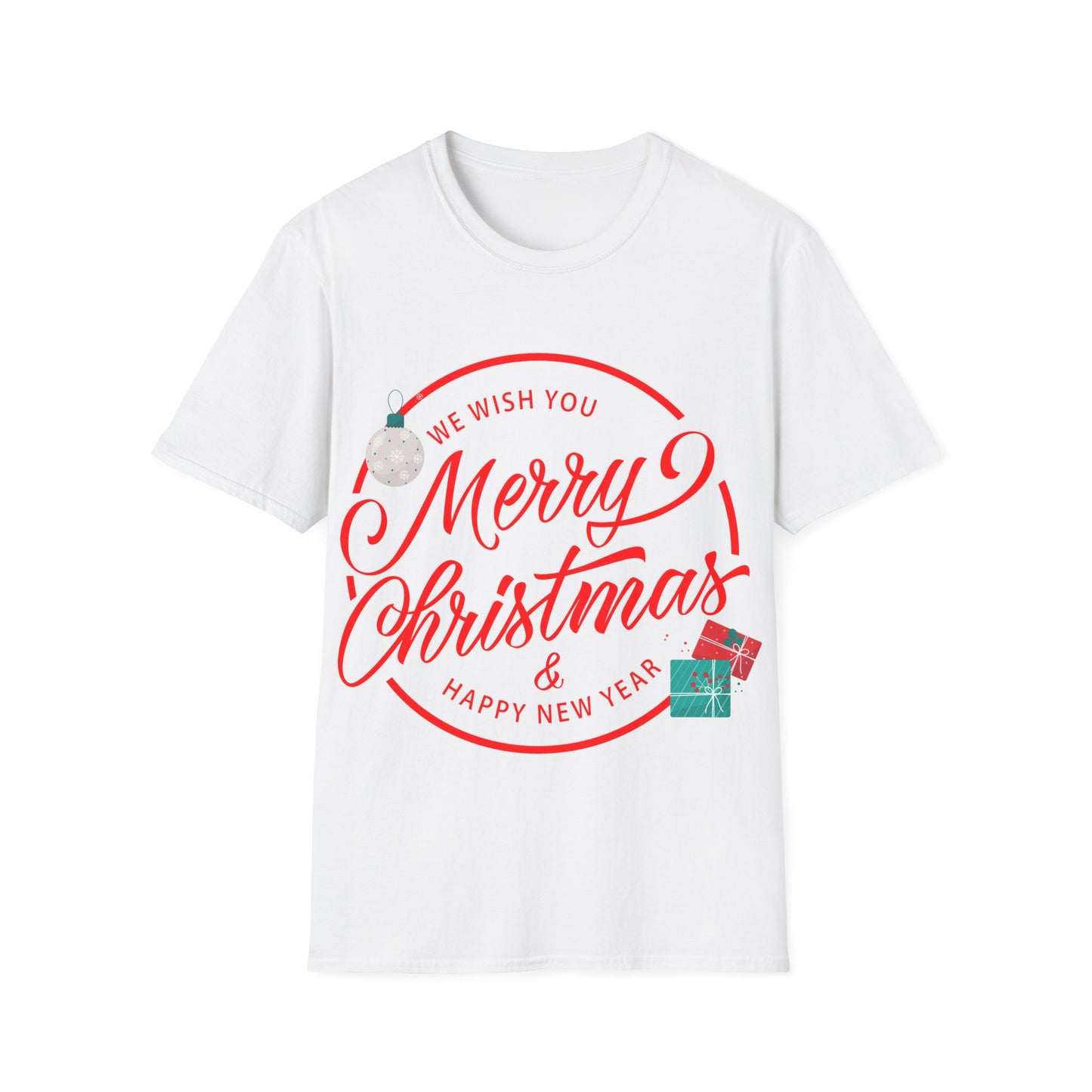 Christmas Unisex T-Shirt - We Wish You a Merry Christmas Design