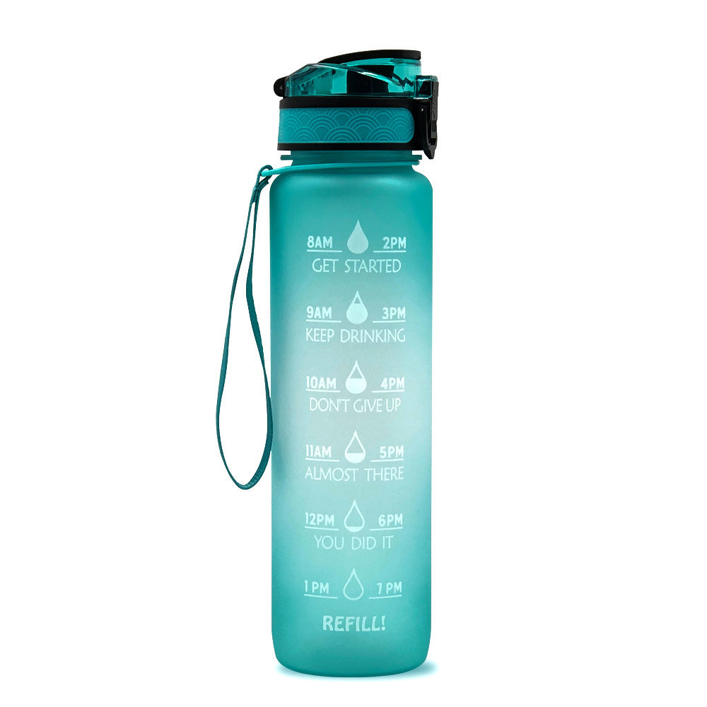 Hydrate Hourly Motivational Water Bottle - 1L Leakproof Tritan Bottle with Time Markers & Bounce Cover