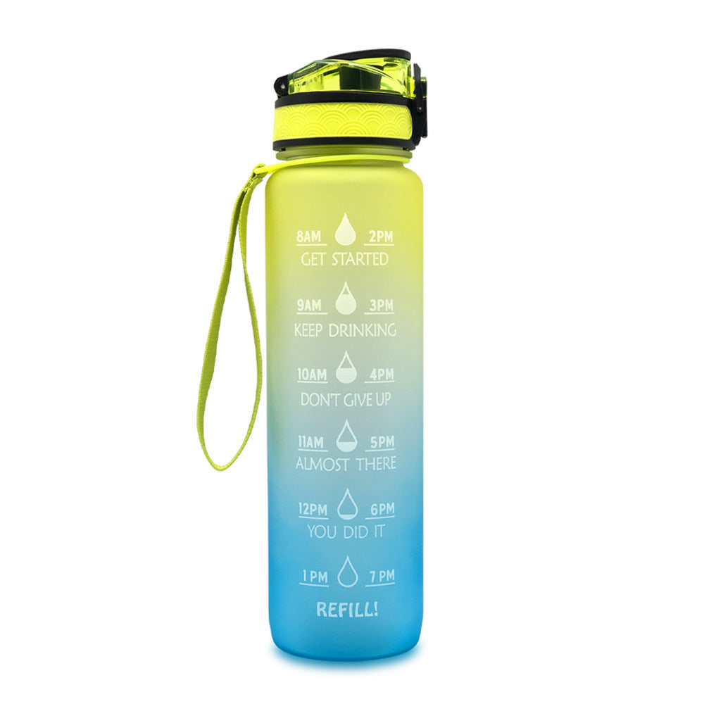 Hydrate Hourly Motivational Water Bottle - 1L Leakproof Tritan Bottle with Time Markers & Bounce Cover