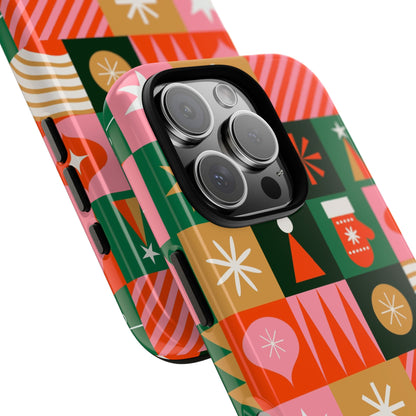 Christmas Tough Cases for iPhone - Snowman & Hat Pattern Design