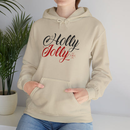 Christmas Unisex Hooded Sweatshirt - Holly Jolly Design