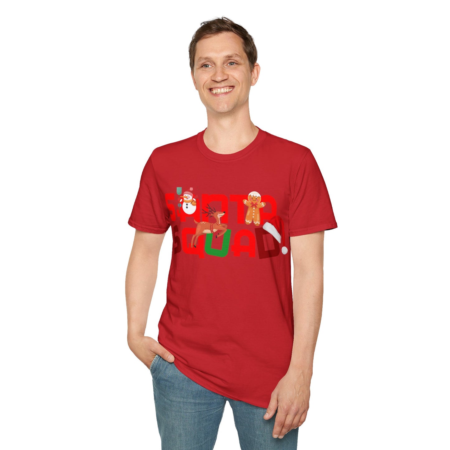 Christmas Unisex T-Shirt - Santa Squad Bold Design