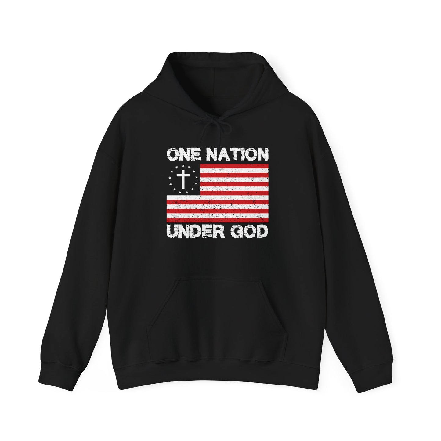 Christian Unisex Hooded Sweatshirt - One Nation Under God Design