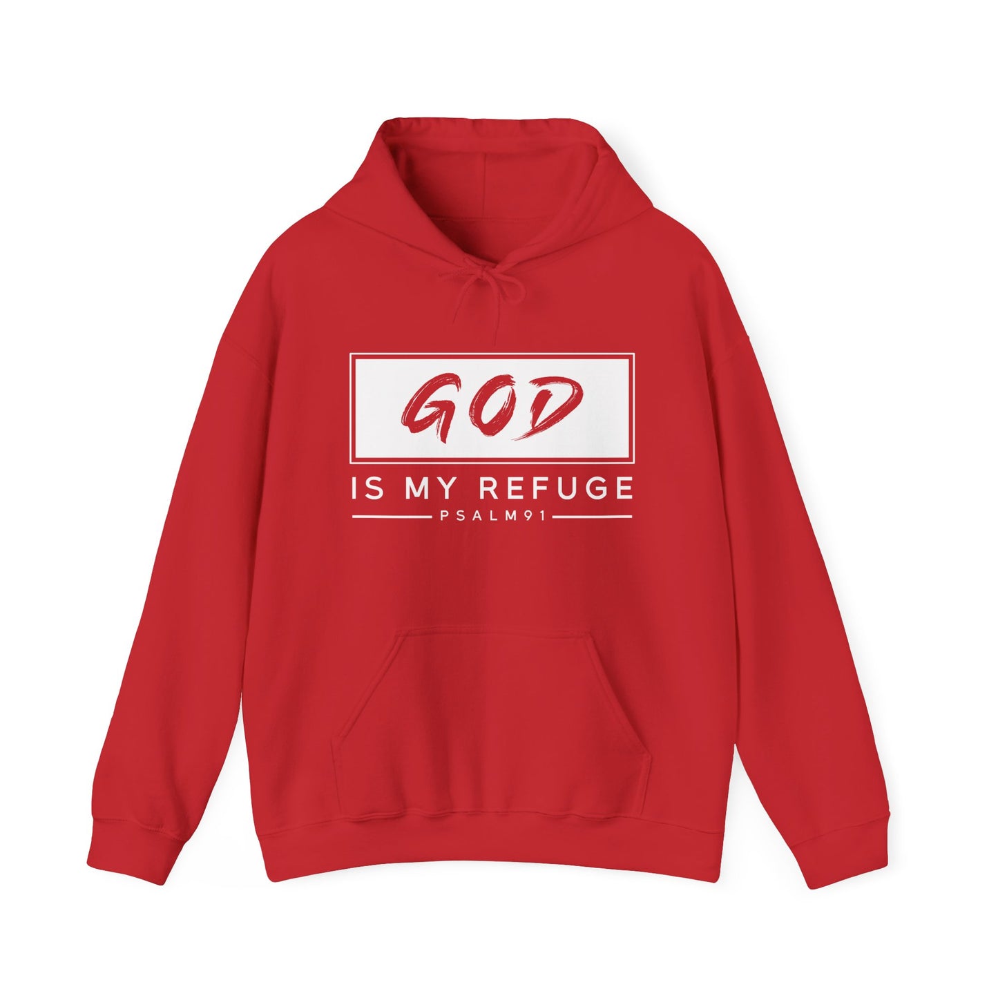 Christian Unisex Hooded Sweatshirt - God Is My Refuge Design