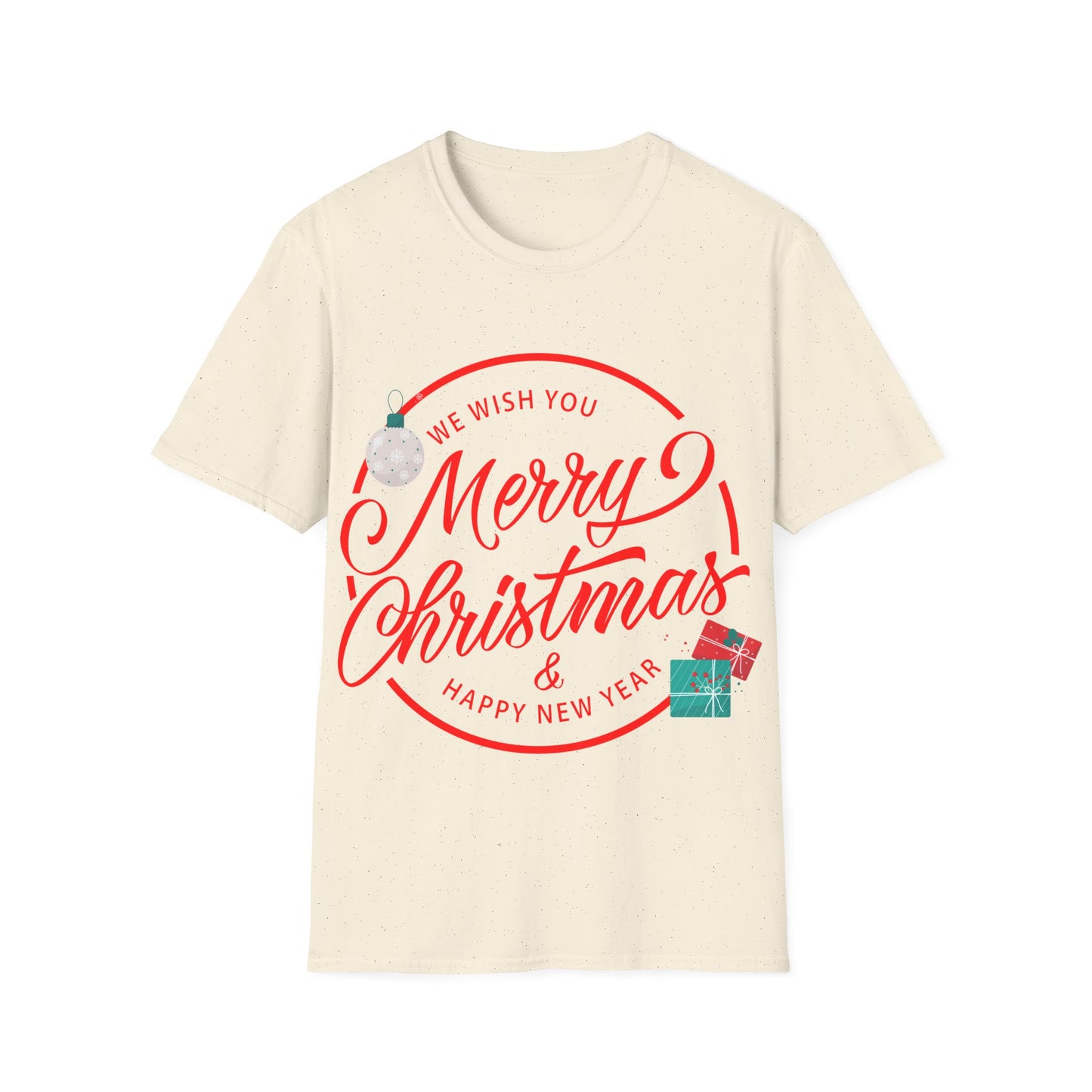 Christmas Unisex T-Shirt - We Wish You a Merry Christmas Design