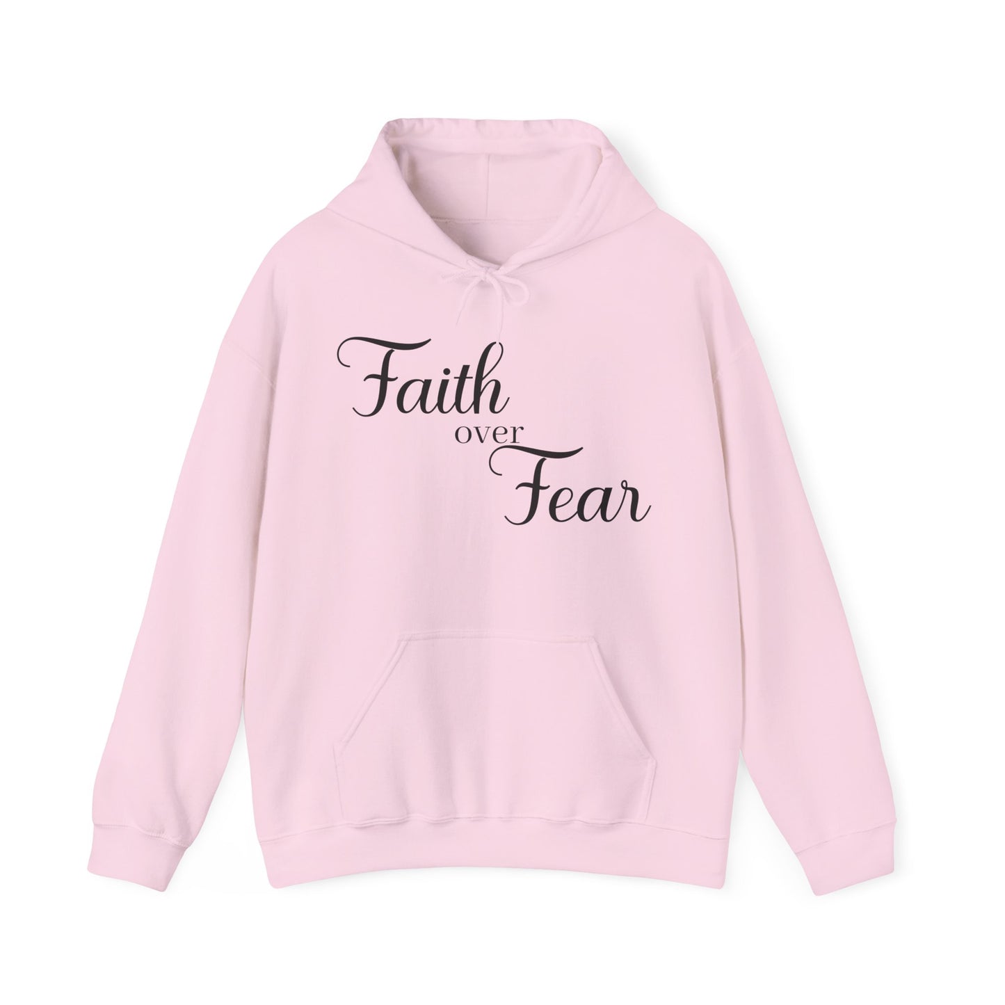 Christian Unisex Hooded Sweatshirt - Simple Faith Over Fear Design