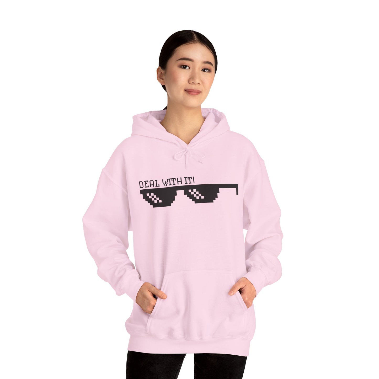 Motivational Unisex Hooded Sweatshirt - Deal With It Design