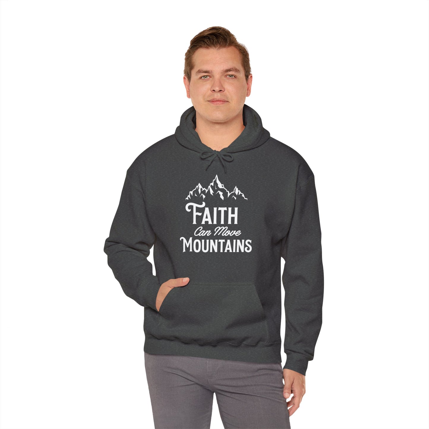 Christian Unisex Hooded Sweatshirt - Faith Can Move Mountains Design