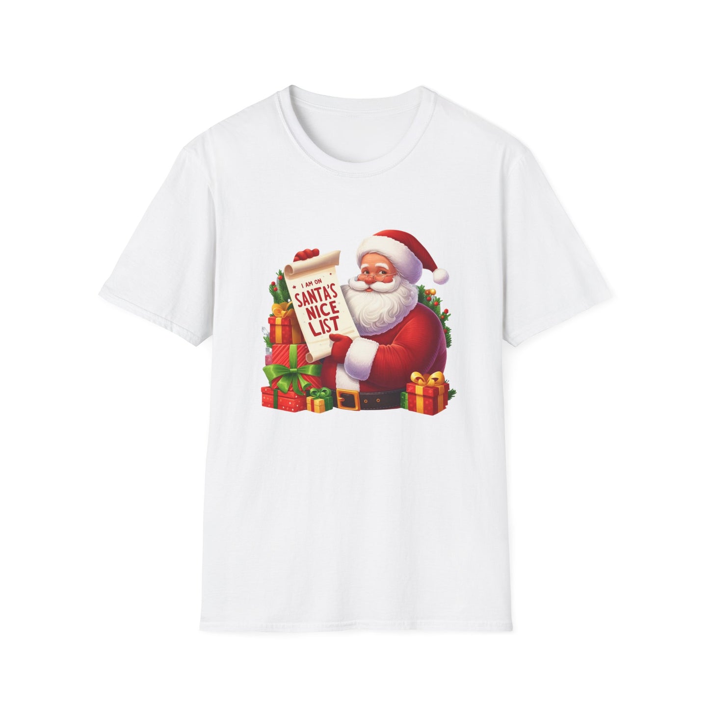 Christmas Unisex T-Shirt - Santa's Nice List Design