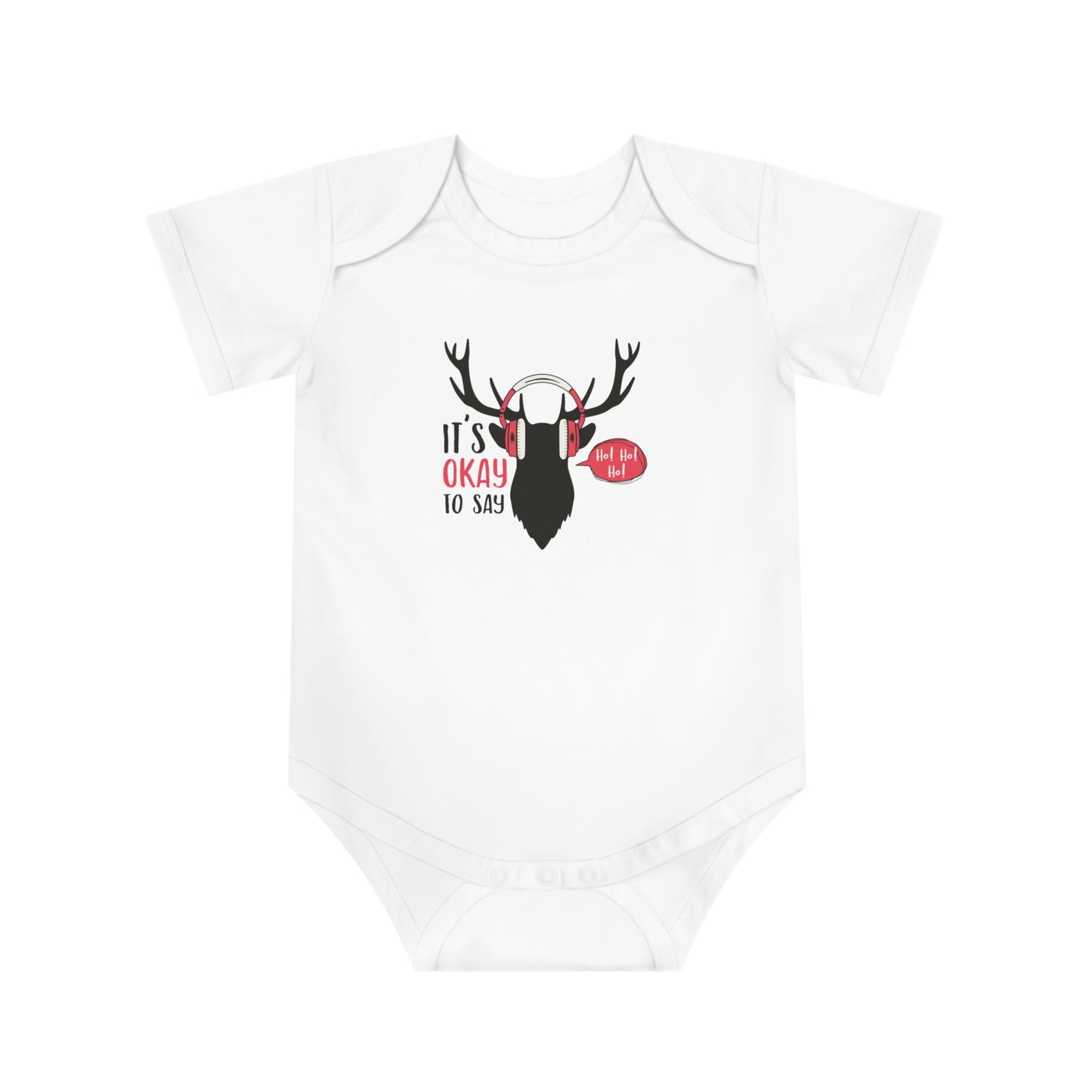 Christmas Baby Bodysuit - It's Okay To Say Ho Ho Ho Design