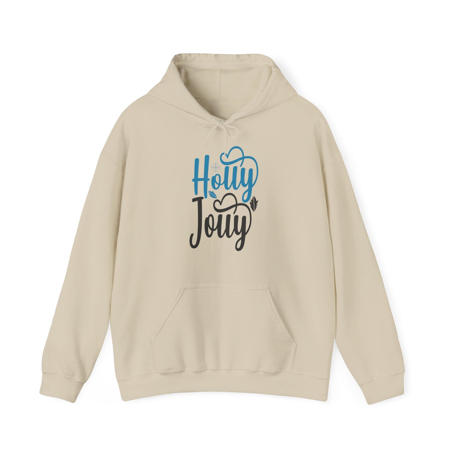 Christmas Unisex Hooded Sweatshirt - Festive Holly Jolly Design