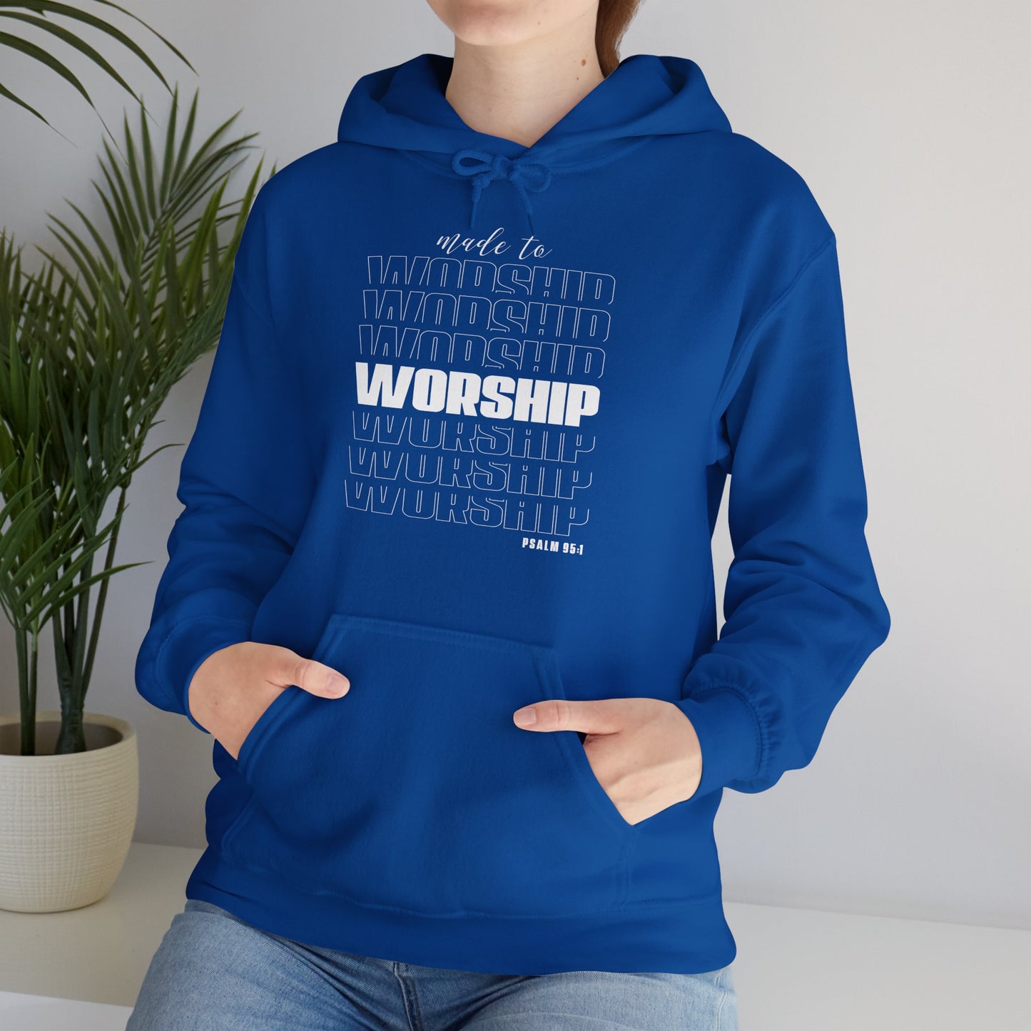 Christian Unisex Hooded Sweatshirt - Made To Worship Design