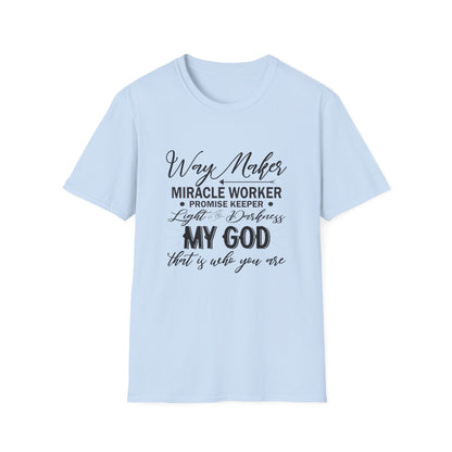 Christian Unisex T-Shirt - Way Maker Miracle Worker Promise Keeper Design