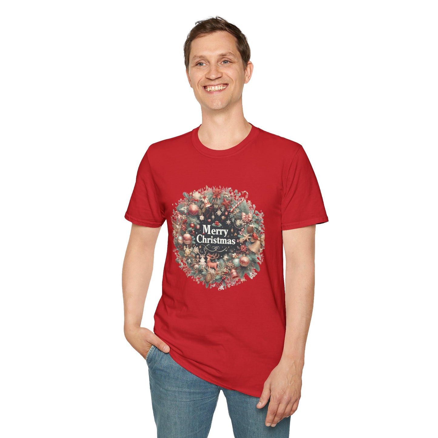 Christmas Unisex T-Shirt - Xmas Wreath Design