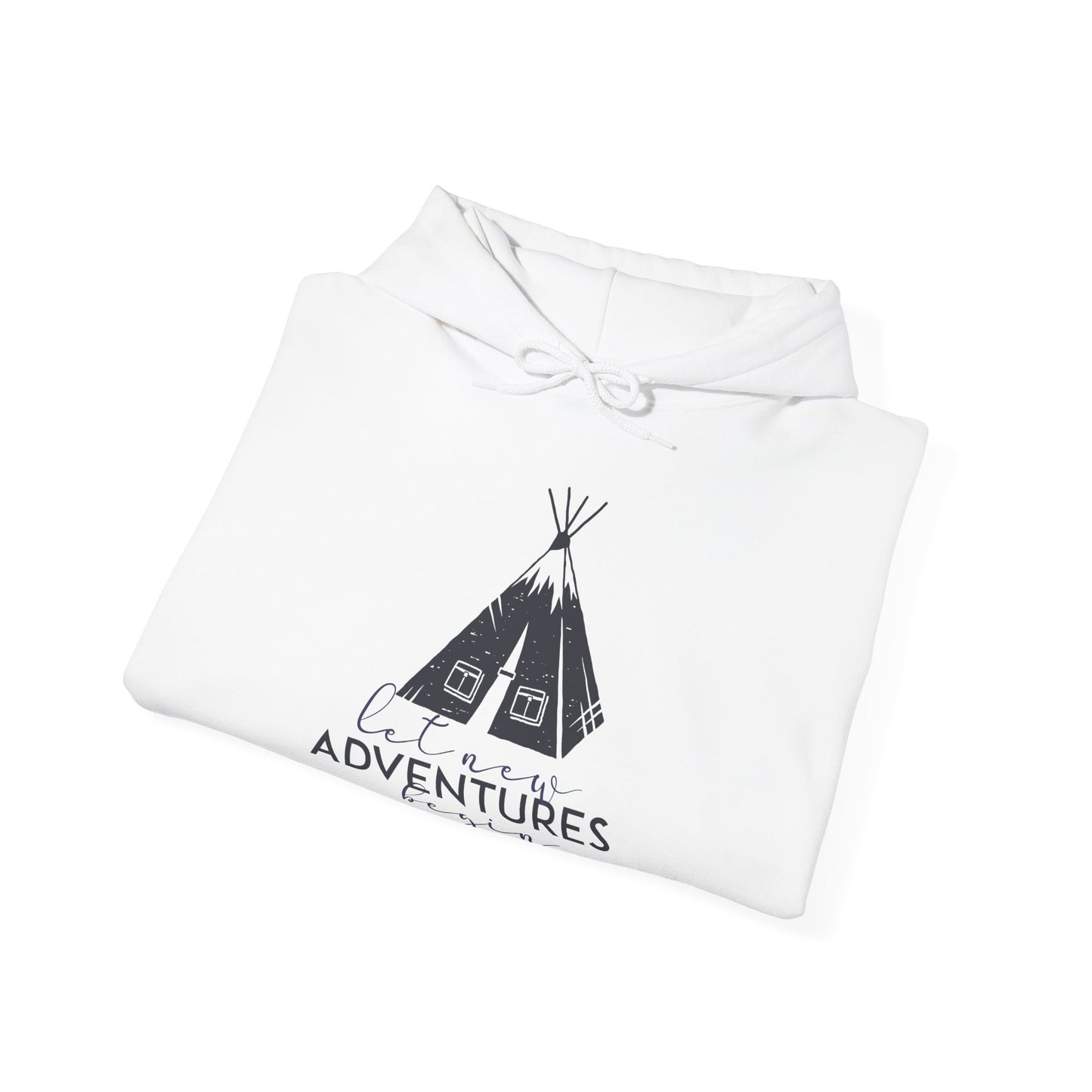 Motivational Unisex Hooded Sweatshirt - Let New Adventures Begin Design