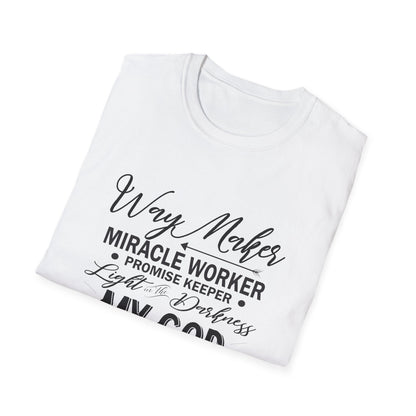 Christian Unisex T-Shirt - Way Maker Miracle Worker Promise Keeper Design