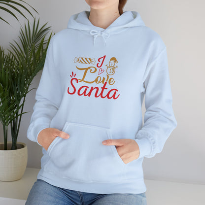 Christmas Unisex Hooded Sweatshirt - Love Santa Design