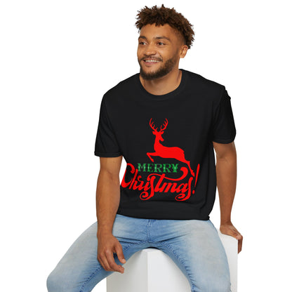 Christmas Unisex T-Shirt - Merry Christmas Reindeer Design