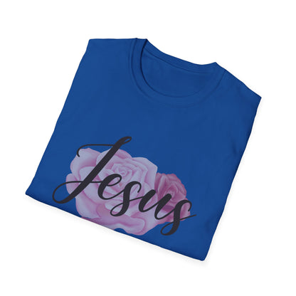 Christian Unisex T-Shirt - Jesus and Rose Design