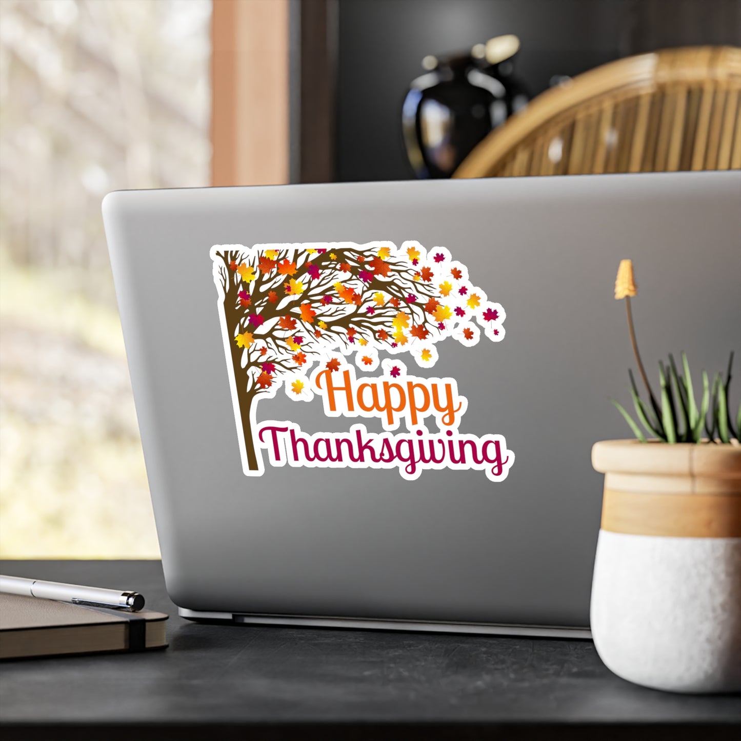 Happy Thanksgiving Tree Sticker