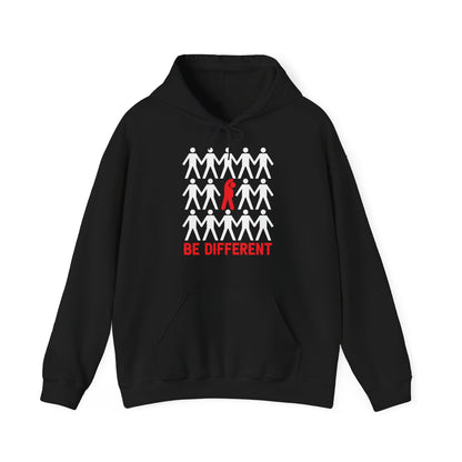 Motivational Unisex Hooded Sweatshirt - Be Different Design