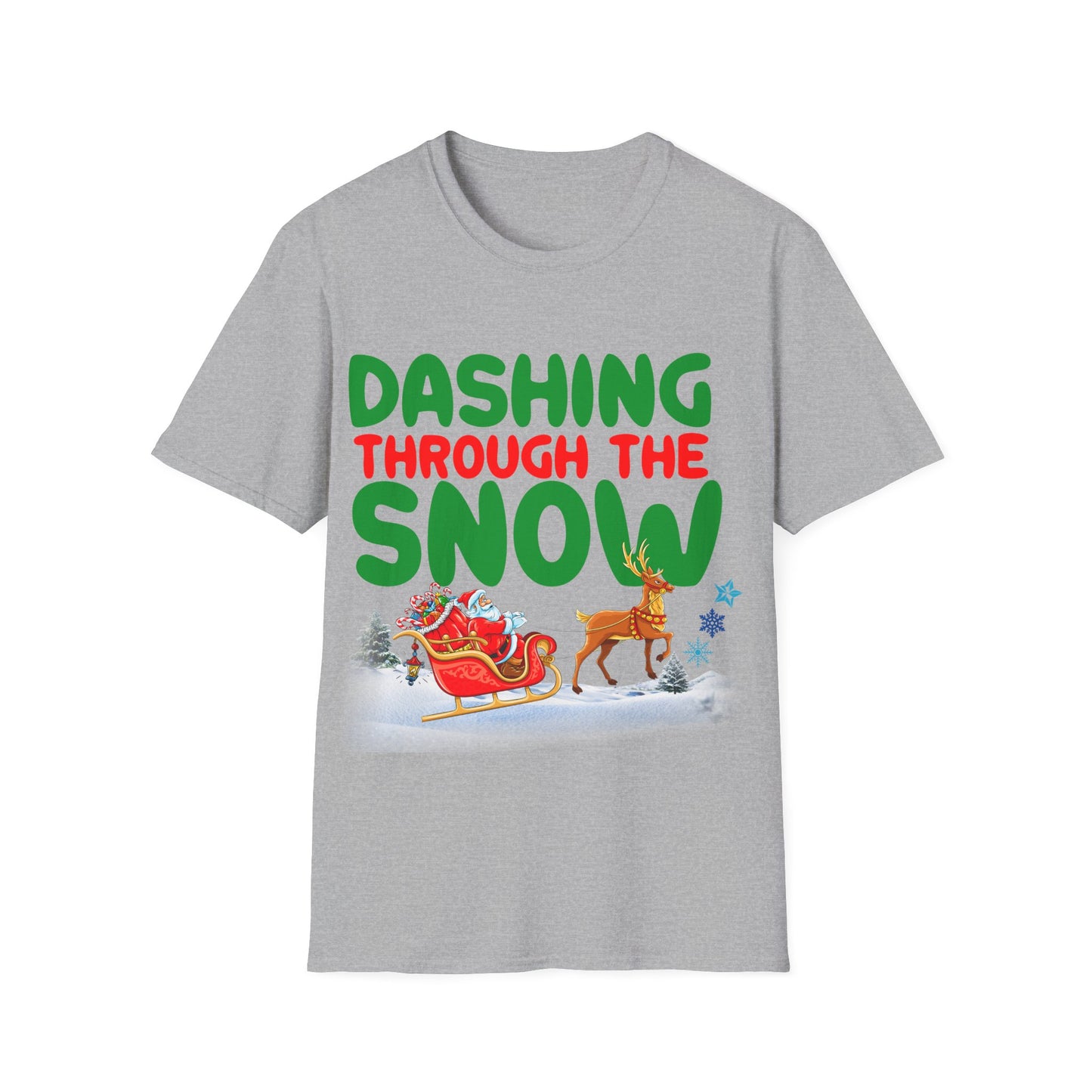 Christmas Unisex T-Shirt - Dashing Through the Snow Design