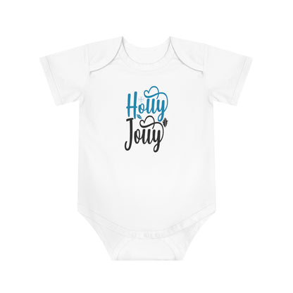 Christmas Baby Bodysuit - Festive Holly Jolly Design