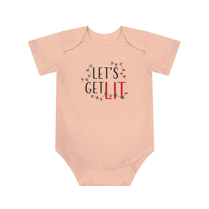 Christmas Baby Bodysuit - Let's Get Lit Design