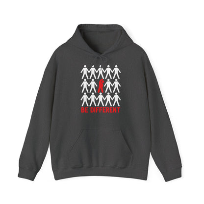 Motivational Unisex Hooded Sweatshirt - Be Different Design