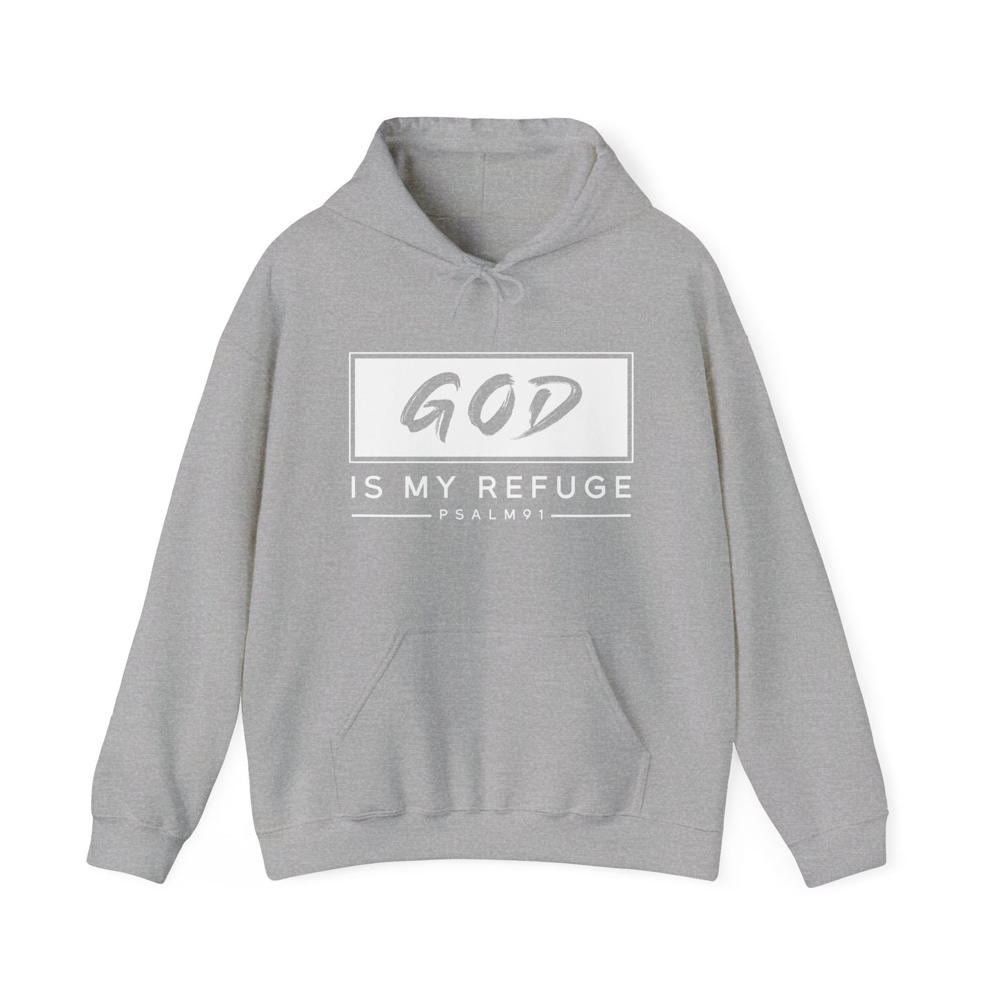 Christian Unisex Hooded Sweatshirt - God Is My Refuge Design