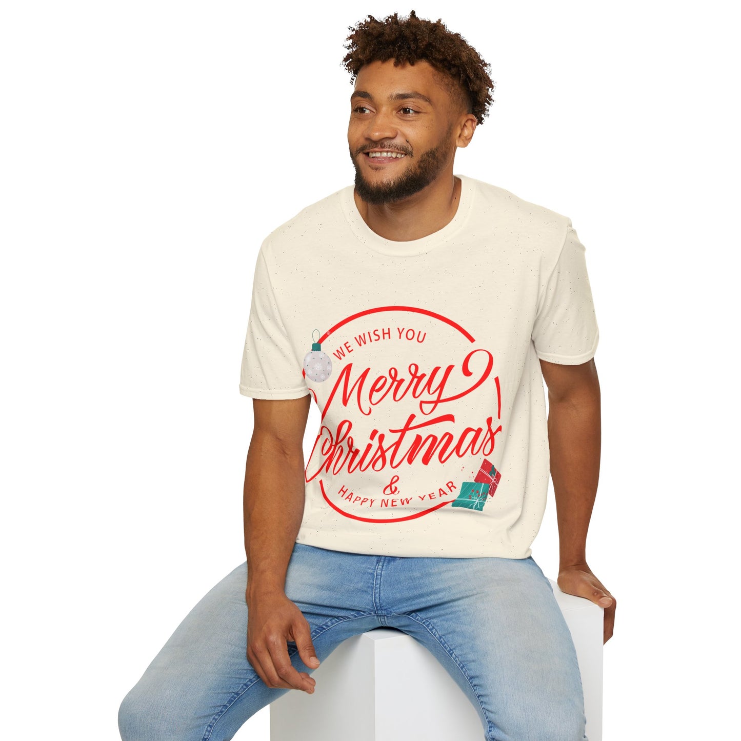 Christmas Unisex T-Shirt - We Wish You a Merry Christmas Design