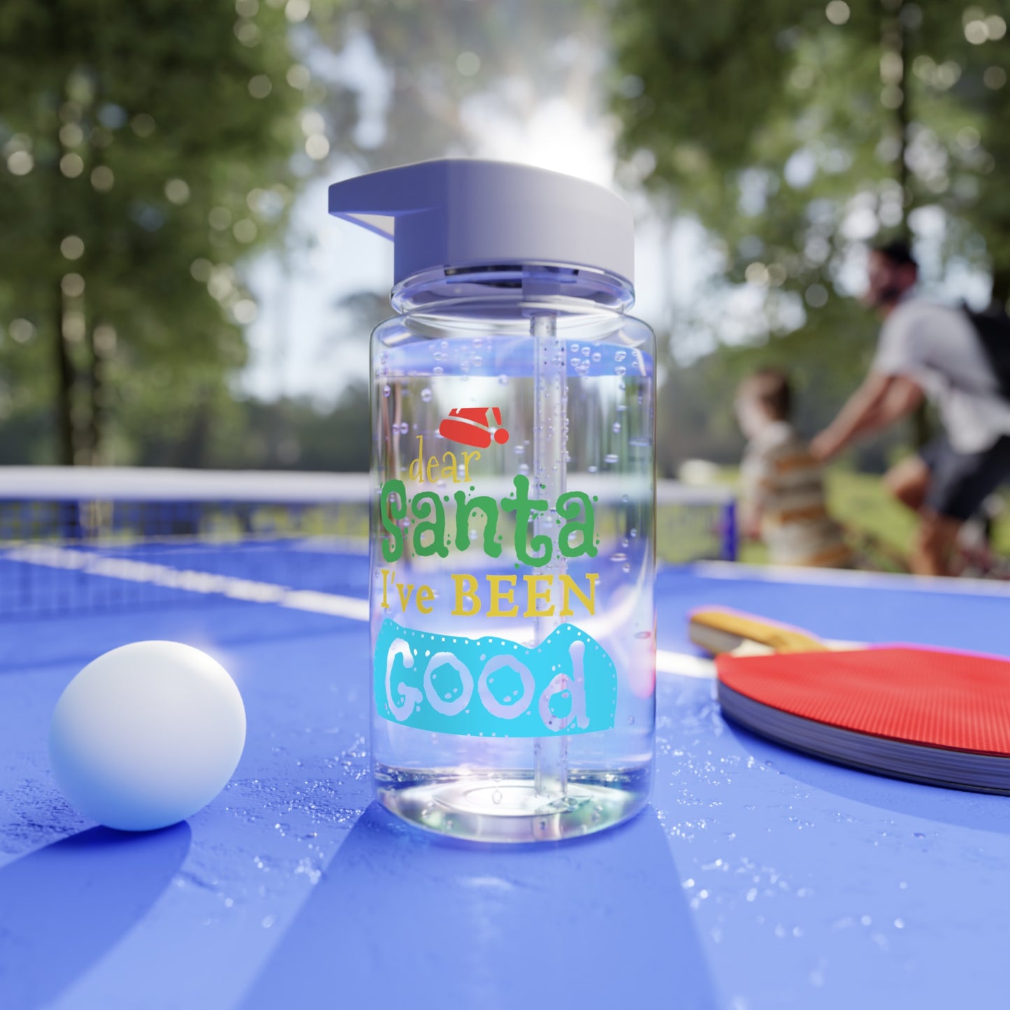 Tritan Water Bottle - Dear Santa I've Been Good Design