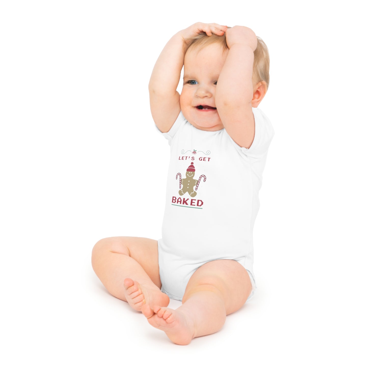 Christmas Baby Bodysuit - Let's Get Baked Design