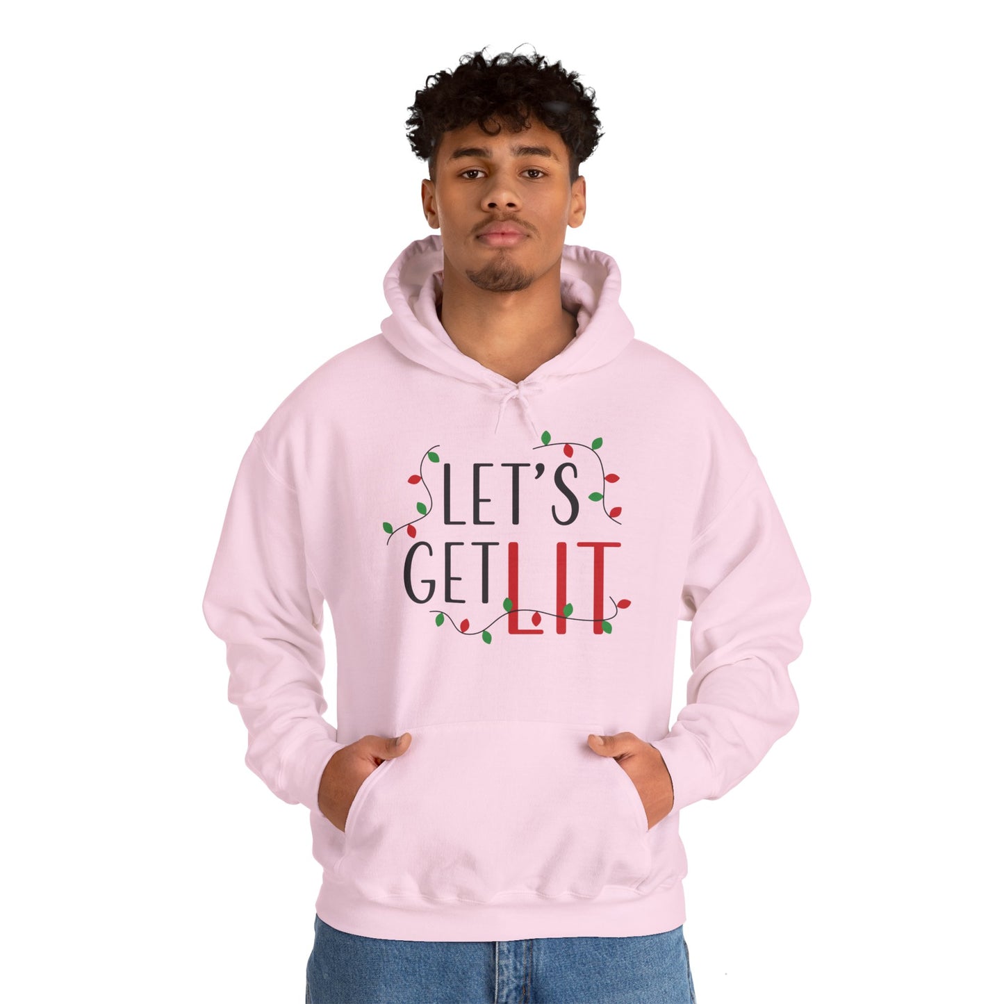 Christmas Unisex Hooded Sweatshirt - Let's Get Lit Design