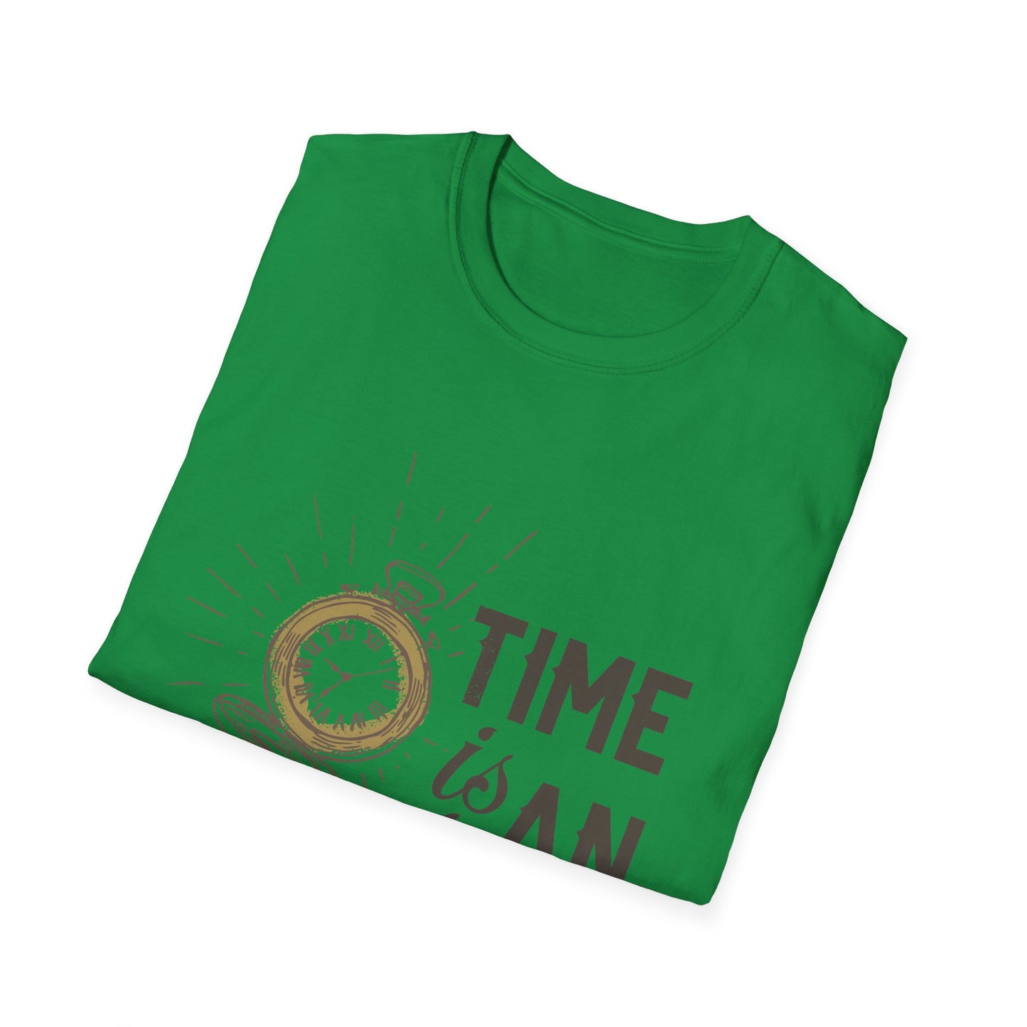 Motivational Unisex T-Shirt - Time Is An Illusion Design